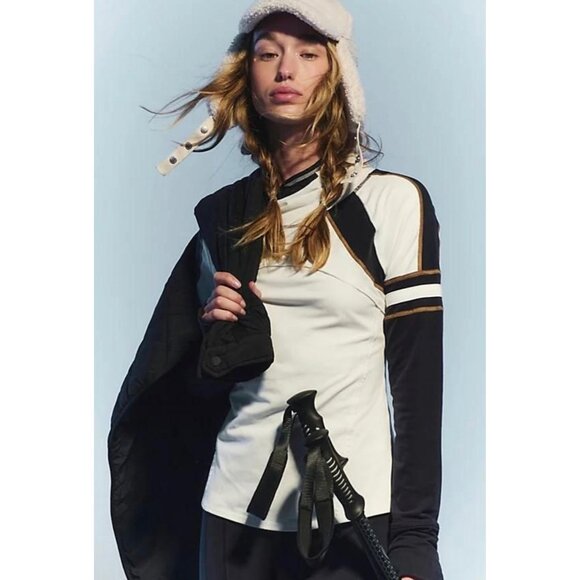 Free People FP Movement Dawn To Dusk Solid Hoodie - ivory combo - XS NWT $118 - Picture 10 of 10